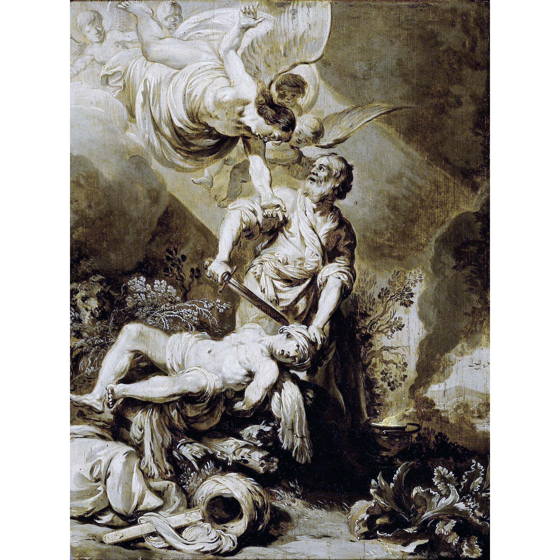 Artery8 Pieter Lastman Sacrifice Of Abraham Painting Large Wall Art Poster Print Thick Paper 18X24 Inch