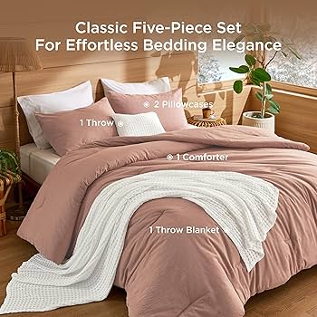 yummy Amazon.com: Bedsure 5 Pieces Cotton Comforter Set with