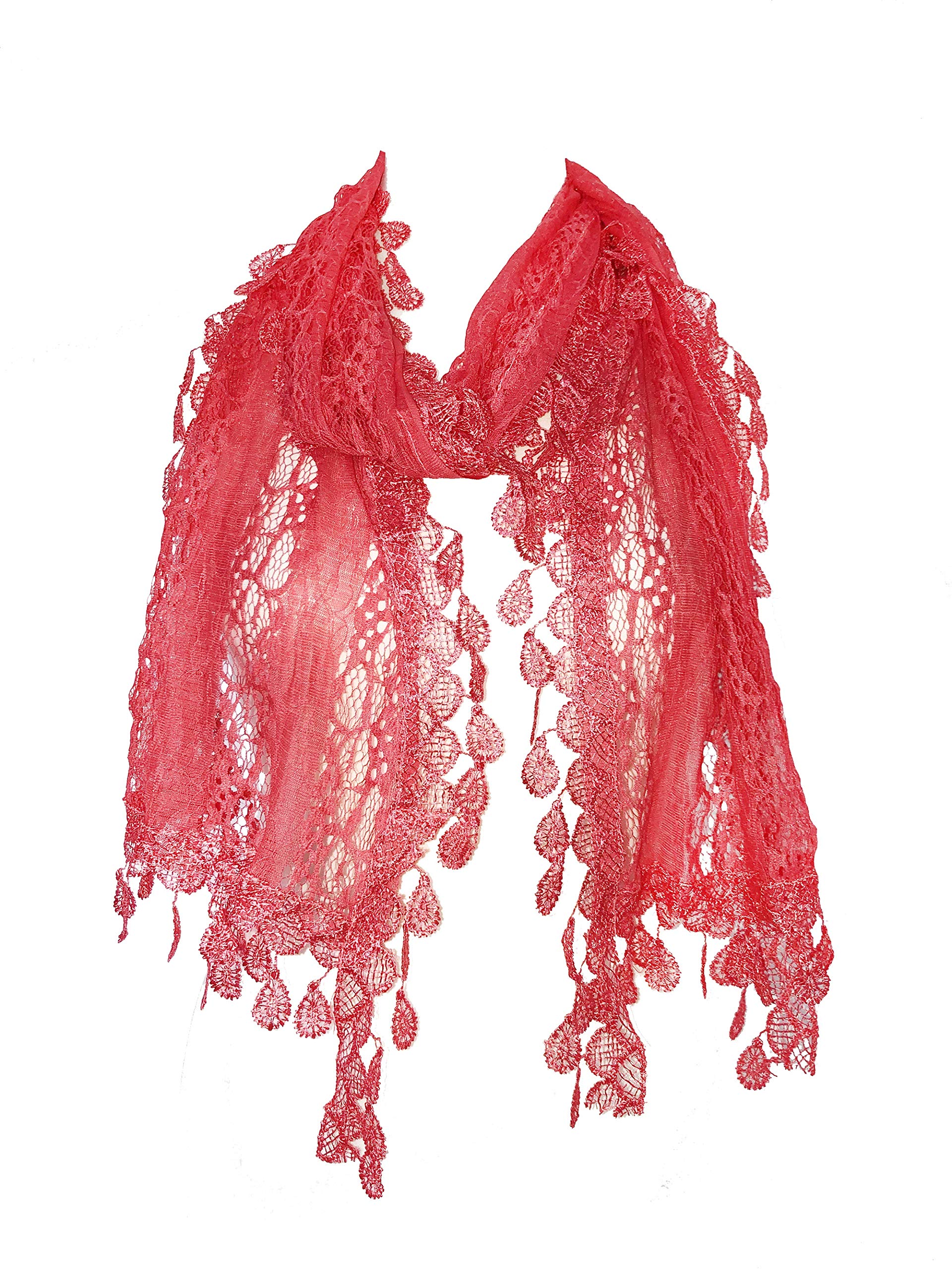 Pamper yourself Coral Leaf Lace Scarf