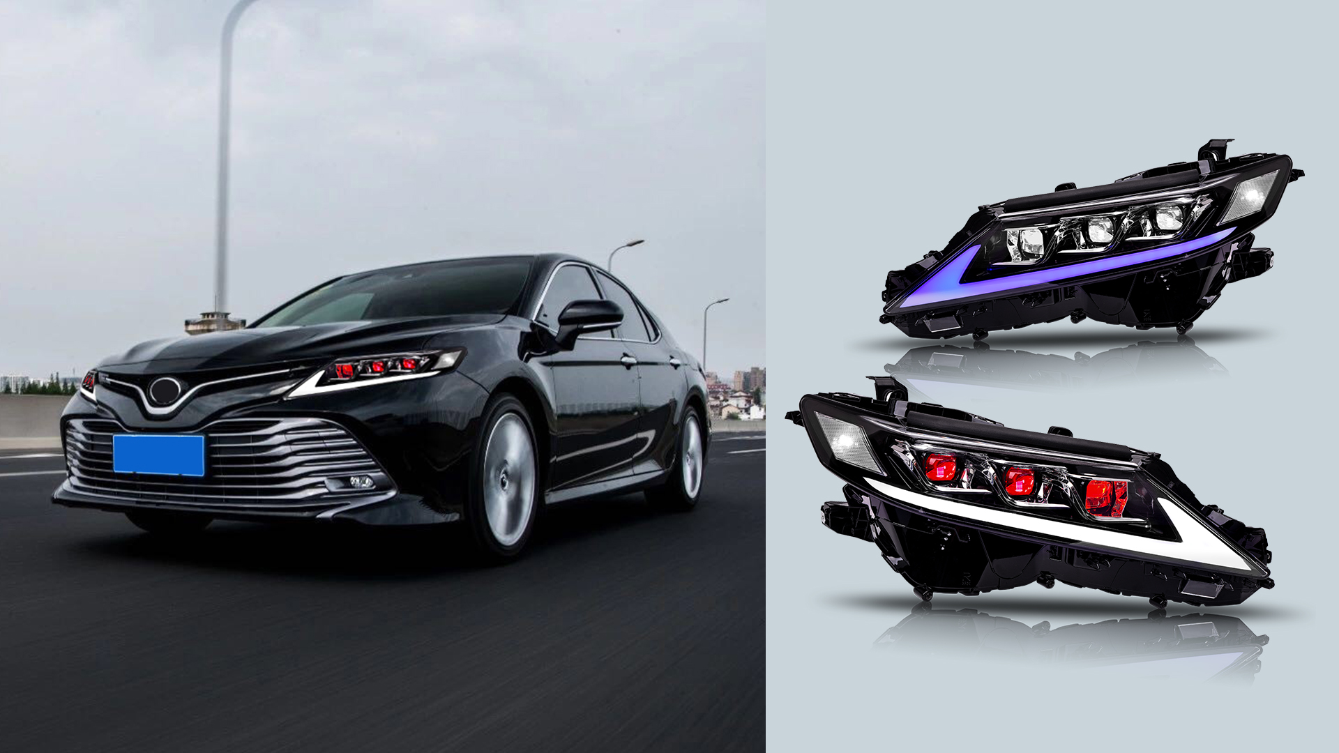 Amazon.com: Triple Beam Headlamp/Headlights for 2018-2024 Toyota