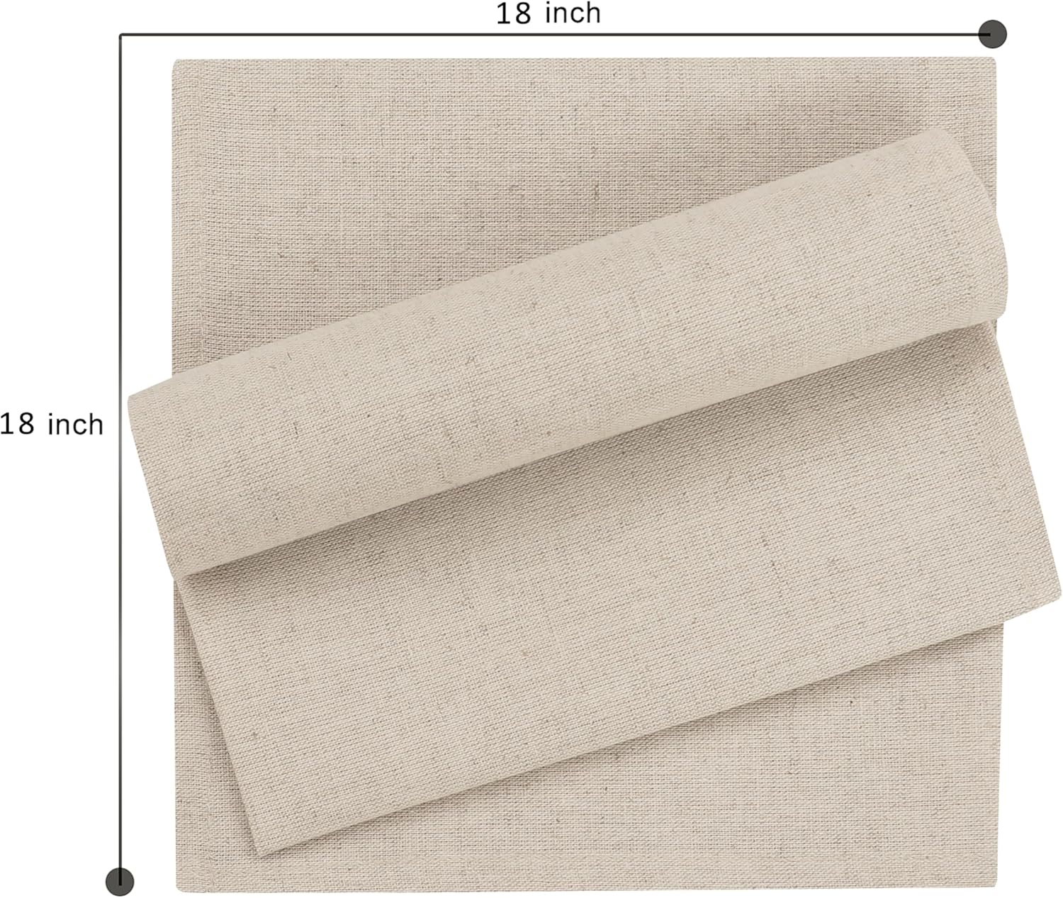 Ruvanti Linen Napkins Set of 12, 18x18 Cloth Napkins, Cotton Linen Blend Napkins Cloth Washable, Soft, Reusable Dinner Napkins for Wedding, Parties, Christmas, Thanksgiving, Everyday Use - Natural - Image 7