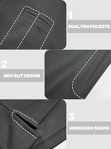 Miniatura 3 de TACVASEN Camisas polo de manga larga para hombre, de secado rápido, camisas tácticas de rendimiento, camisa de golf, camisa casual de trabajo al