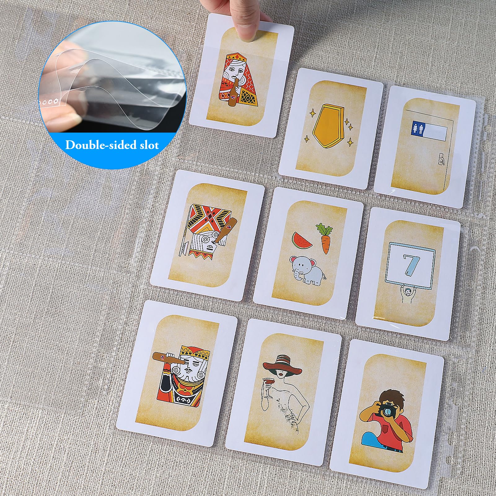 Juego De 50 Páginas Para Fundas De Cartas - Álbum De Almacenamiento Con 450 Bolsillos Transparentes, Ideal Para Coleccionar Tarjetas Polaroid, Juegos Y Sellos