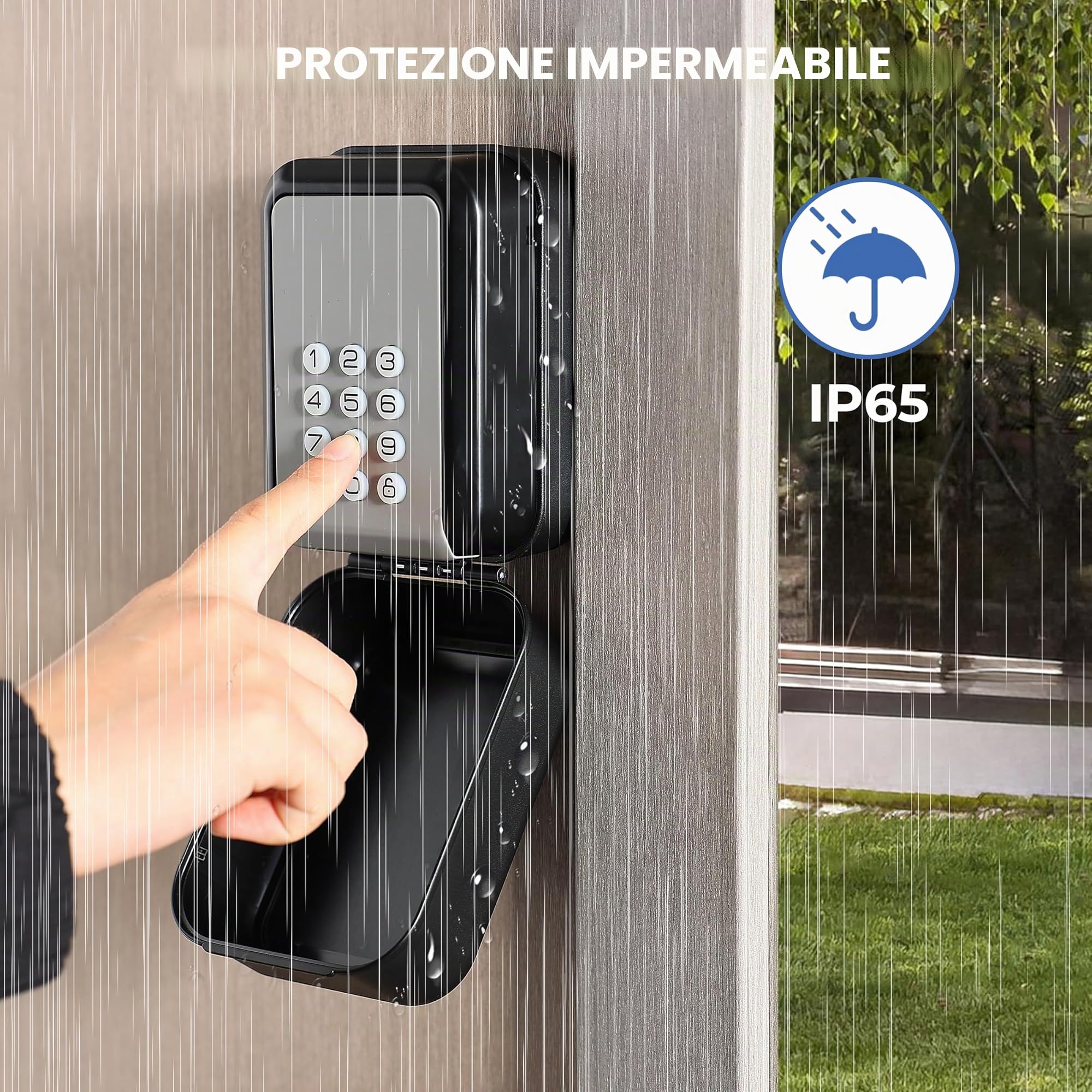 Cassetta Sicurezza per Chiavi - Impermeabile Cassaforte con Codice Numerico Supporta l'app TTLock e la & Codice PIN per Archiviazione Chiavi di Casa, Esterno, Ufficio, Viaggio