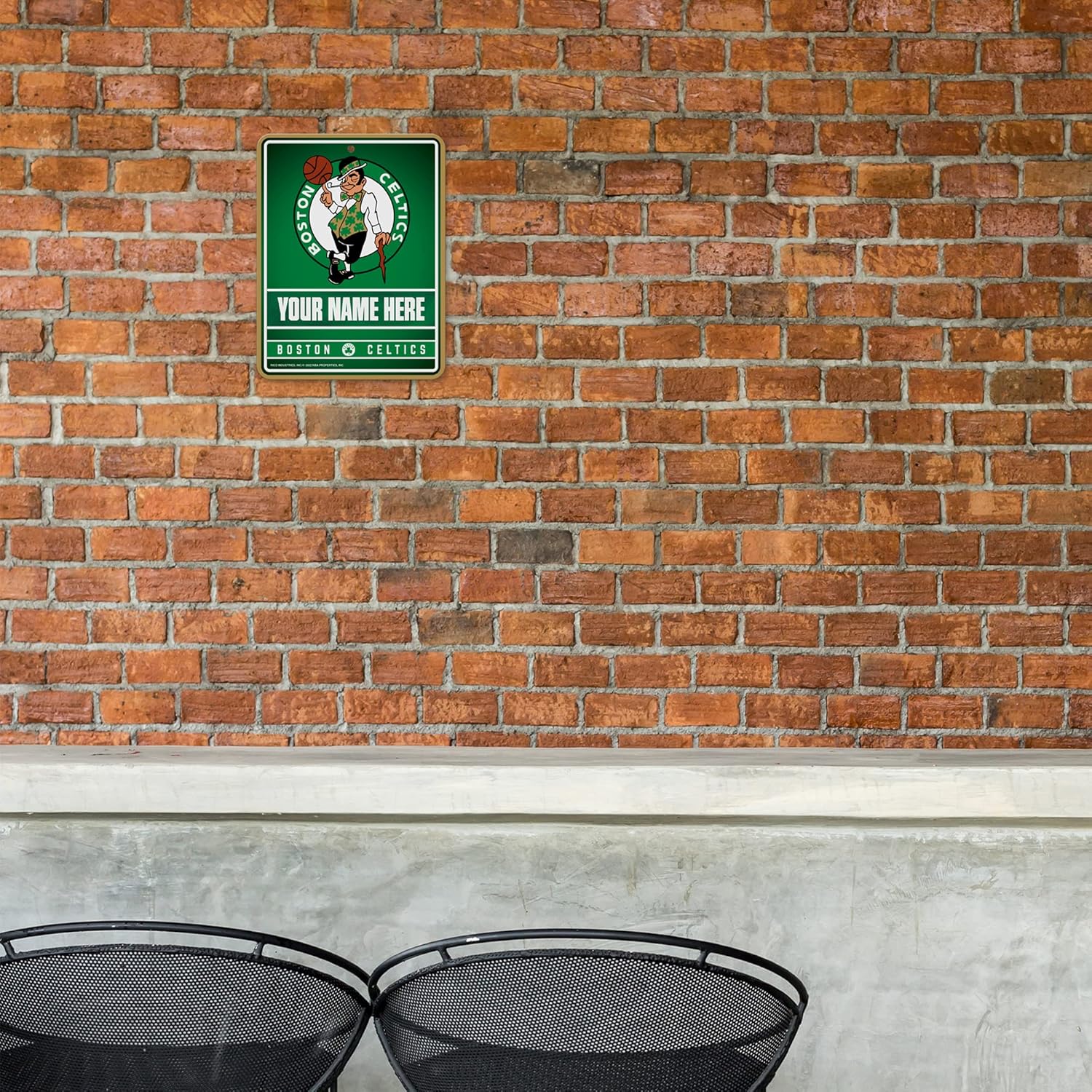 Rico Industries NBA Personalized Metal Parking Sign Personalized/Custom Metal 8.5" x 11" Parking Sign - Home Décor - Indoor/Outdoor - Great Gift for Men, Women, & Fans
