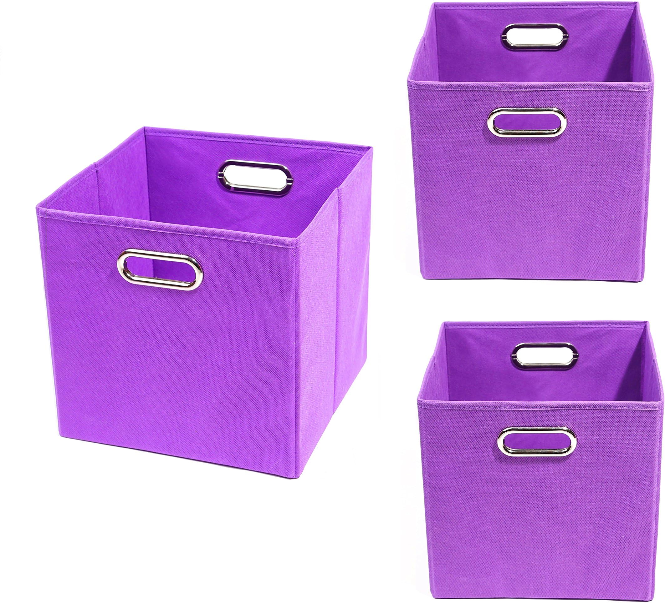 Modern Littles Color Pop Organization Bundle-3 Storage Bins, Purple