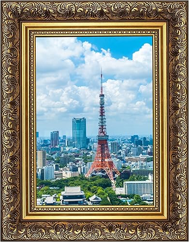 Miniatura 5 de Marco de fotos con simulación de ornamentos antiguos, con una hoja de plexiglás irrompible de alta claridad, estilo barroco francés. Montura para