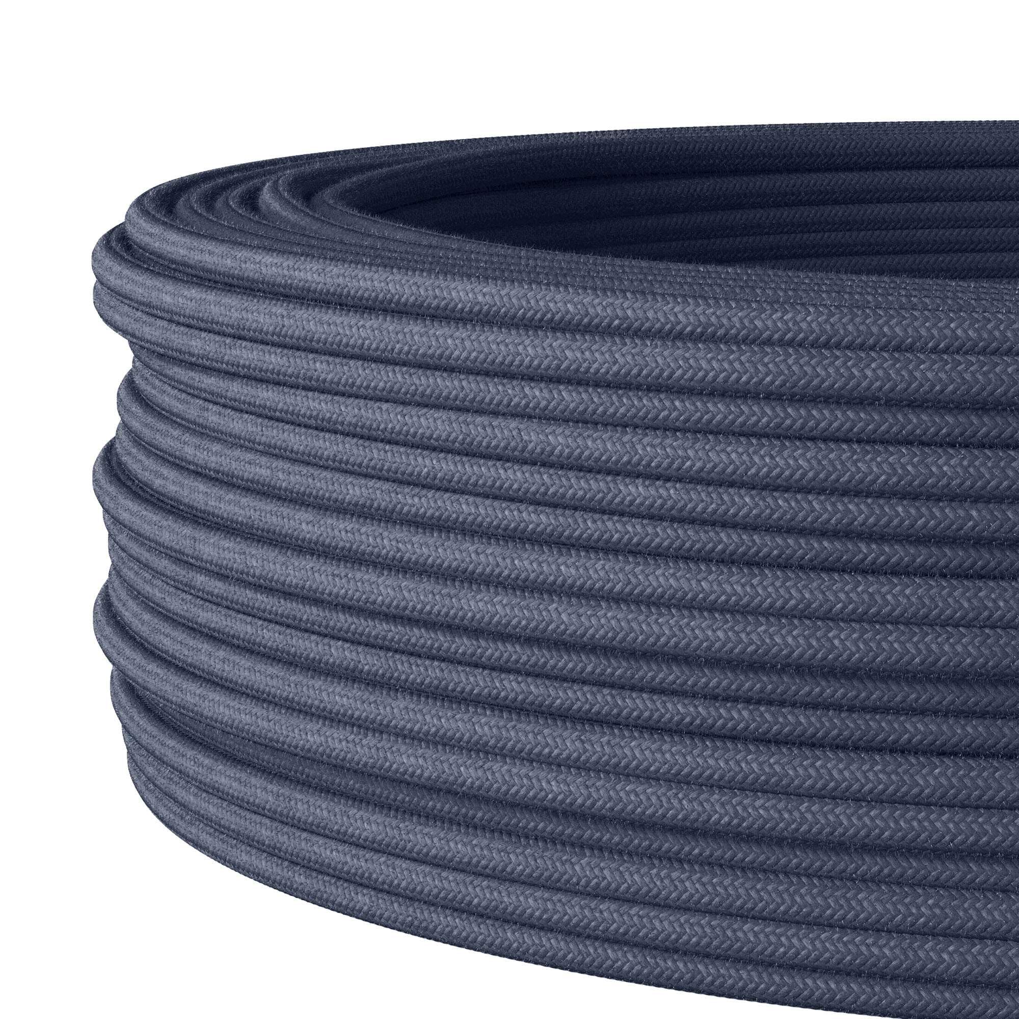 Kabel tekstylny do elastycznej instalacji elektrycznej (H05VV-F), kabel materiałowy 3 x 1,5 mm², kabel tekstylny, kabel instalacyjny, grafitowy - 10 metrów