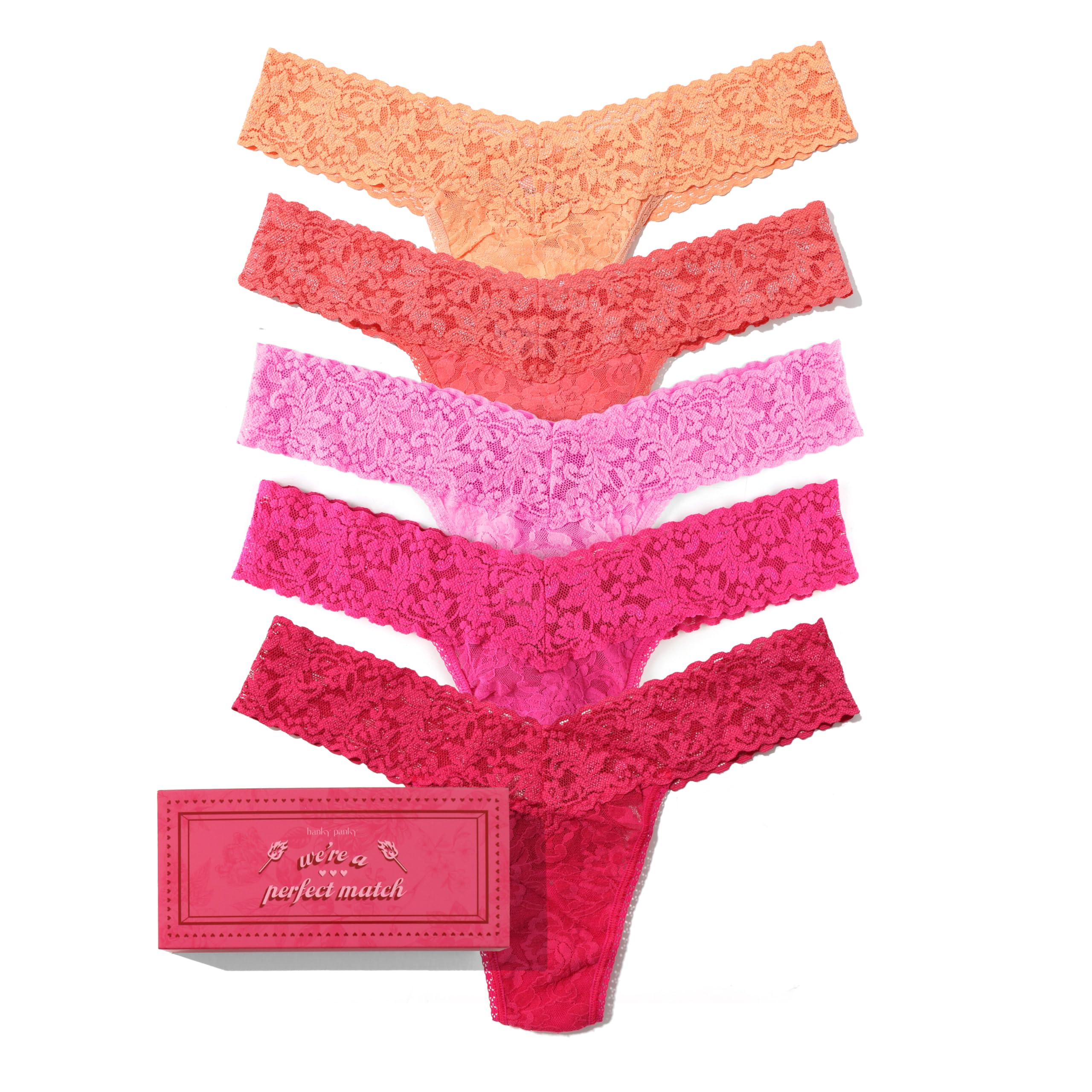 hanky panky Womens Signature Lace Original Rise Thong 5 Pack