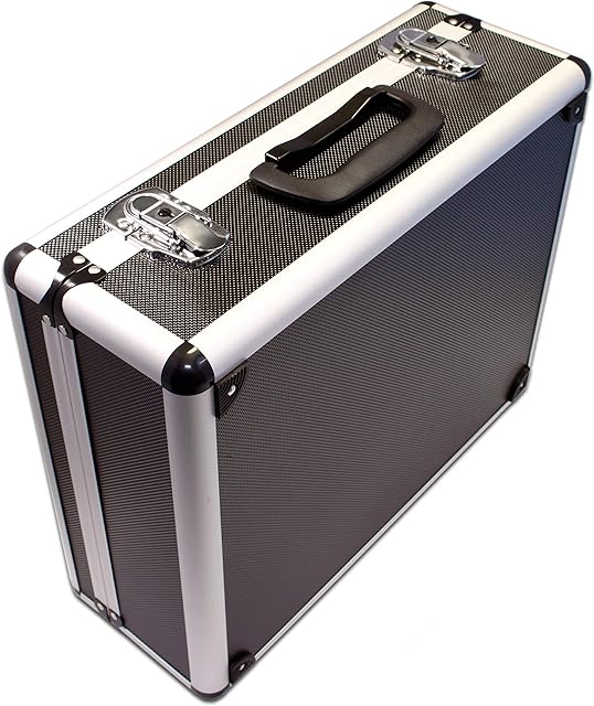 PeakTech 7300 - Carrying Case for Measurement Instruments, Resistant Aluminum Case, Tool Compartment, Foam Padding, with Padlock, Dustproof, M - 320 x 250 x 150 mm