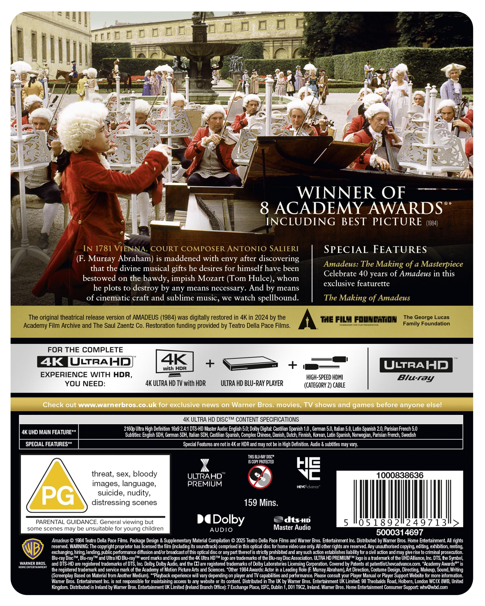 Amadeus [4K Ultra HD] [Steelbook]