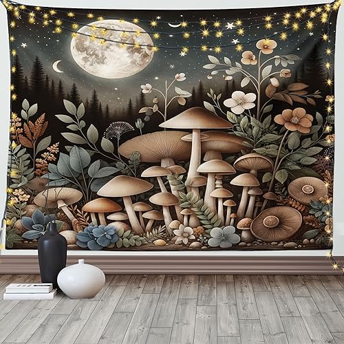 Miniatura 173 de Ambesonne Tapiz de fantasía, paisaje de fantasía con reloj, rayos de cielo de ensueño desde el techo, arte ficticio, colgante de pared ancho para