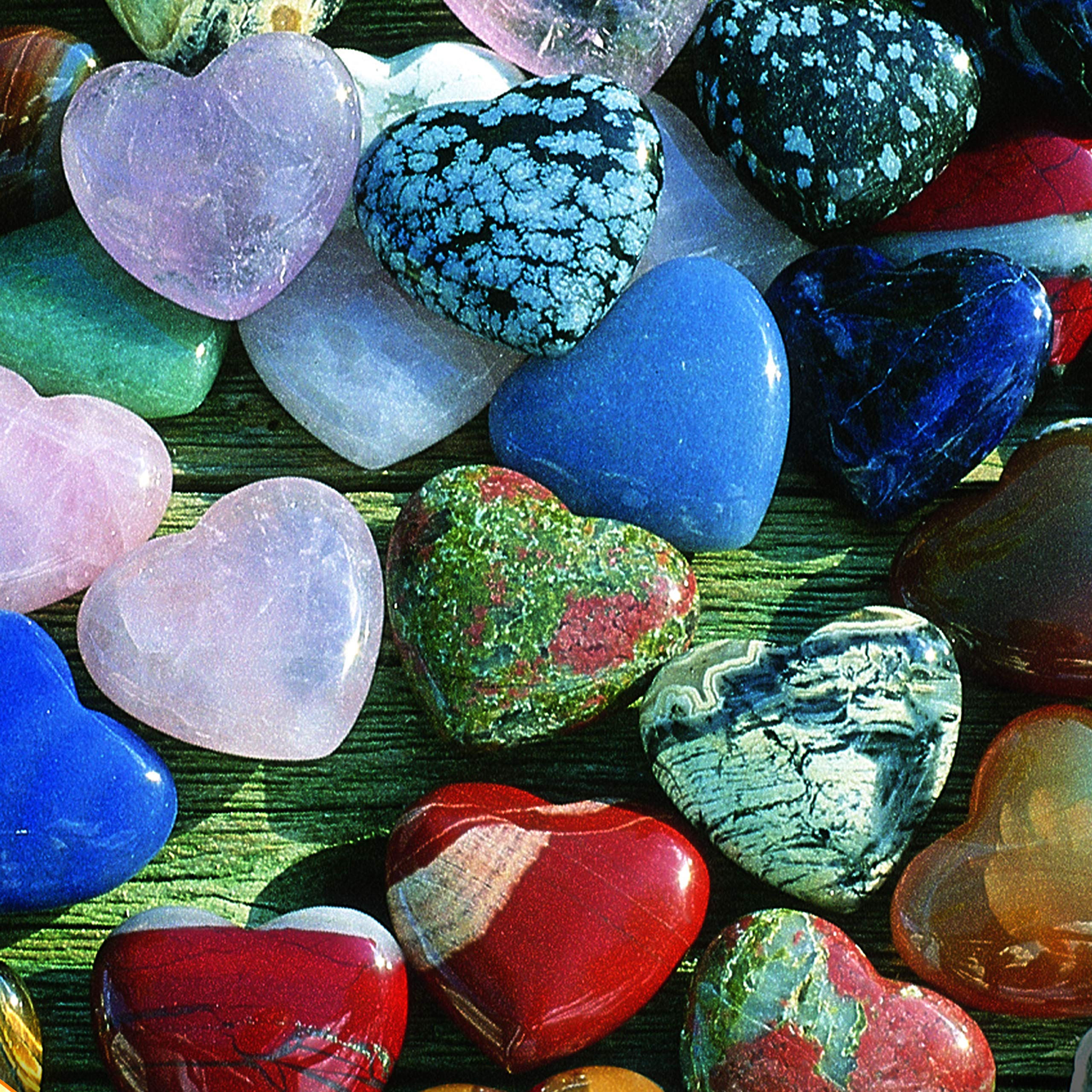 Mole Gifts from Nature Heart (Pocket Heart), Mixed Stone Varieties, 4.5 cm (Pack of 50)