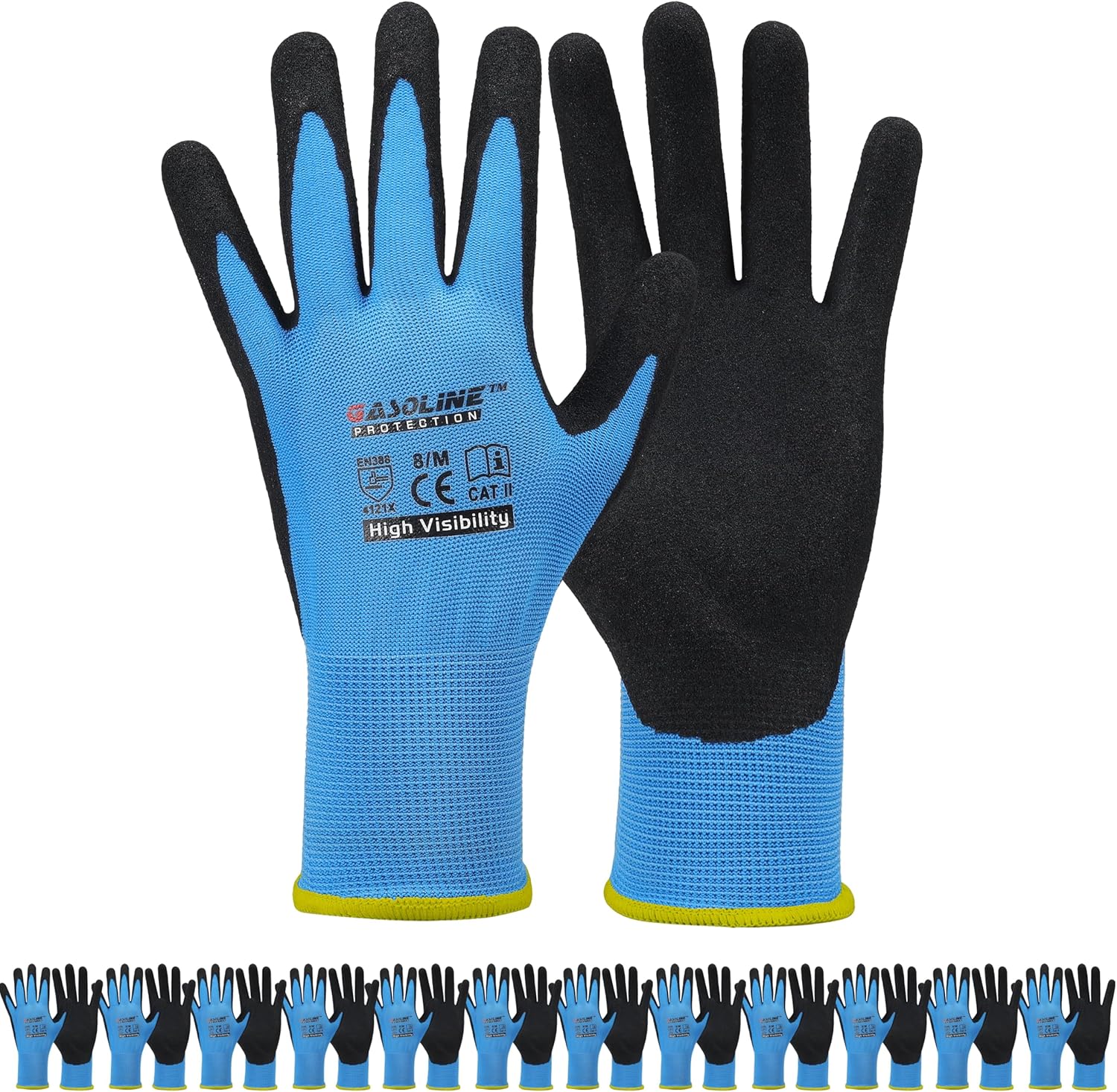 Work Gloves MicroFoam Nitrile Coated-12Pairs,Seamless Knit Nylon Gloves,Blue Work gloves