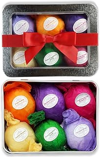 Bath Bomb Gift Set USA - 6 Vegan Essential Oil Natural Fun Fizzies Spa Kit. Organic Shea/Cocoa Soothe Dry Skin. Luxury Gift for Valentine, Women, Mom, Teen Girl, Birthdays. Add to Tub Tea or Baskets
