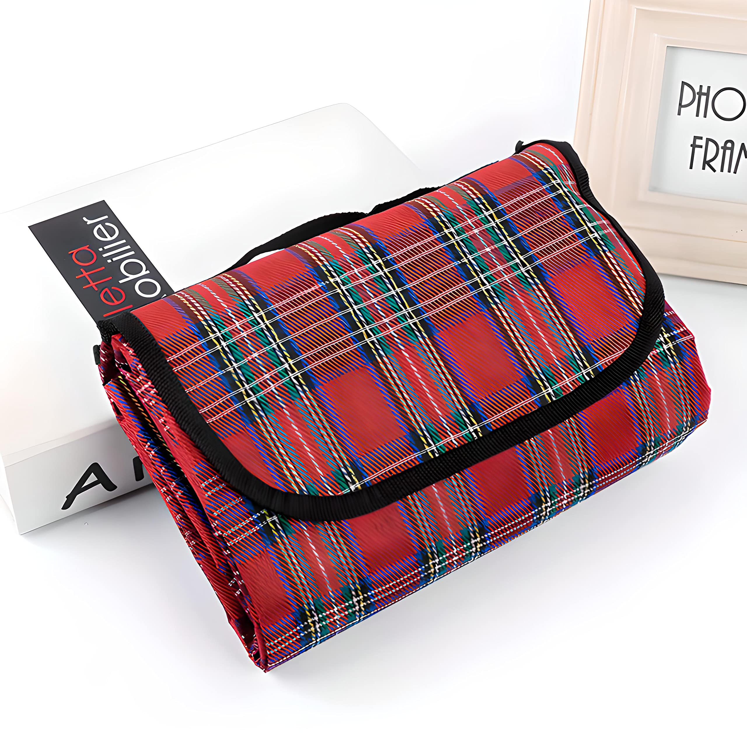 Retoo Coperta da picnic XXL impermeabile 180 x 150 cm quadretti