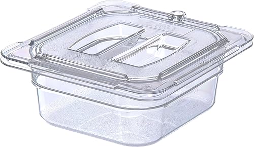 Miniatura 7 de Carlisle FoodService Products 10310U07 StorPlus - Tapa para bandeja de alimentos con mango universal de policarbonato de sexto tamaño, transparente