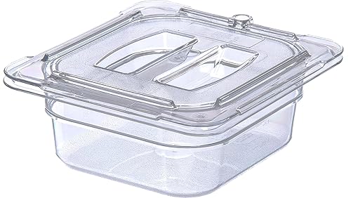Miniatura 7 de Carlisle FoodService Products Storplus - Tapa universal para sartén de alimentos de tamaño 1/6 con mango moldeado para catering, bufés y
