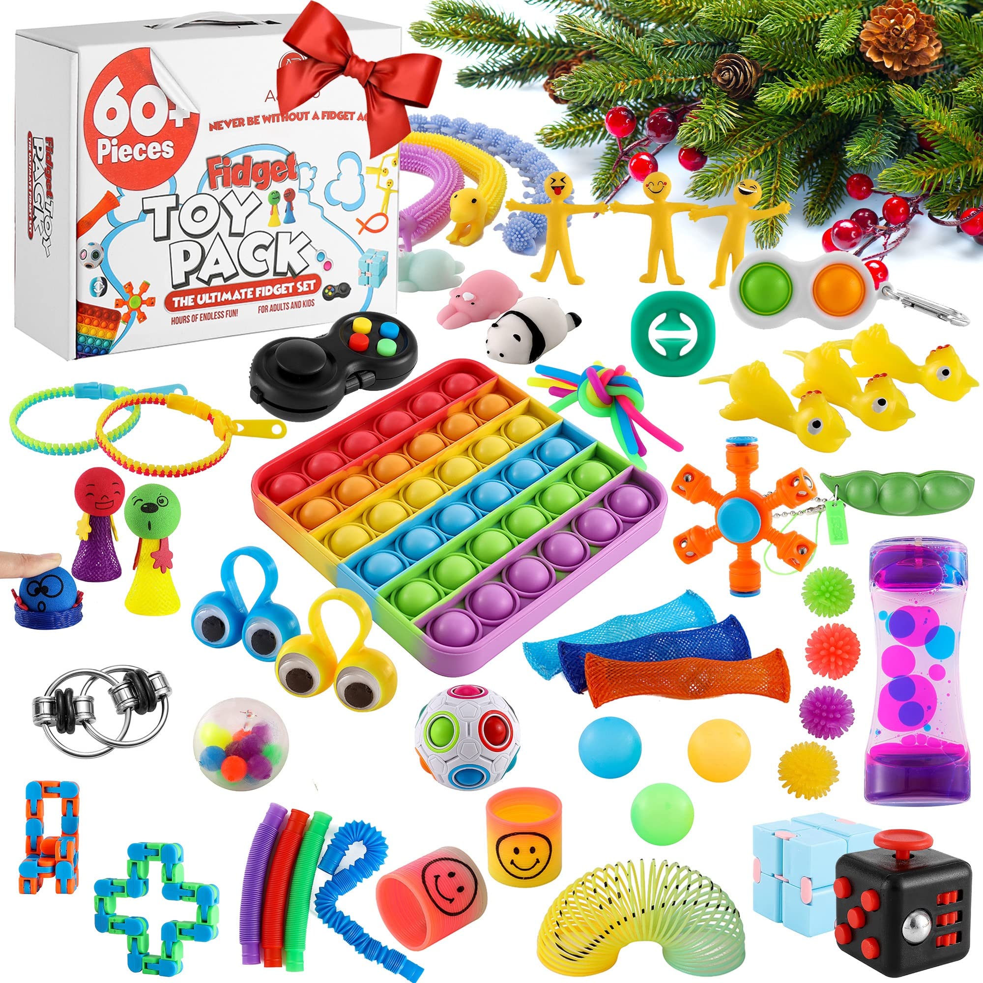 Amazon.com: Fidget Toys Pack – 63 Pcs Sensory Fidgets Toy Pack with Pop It  – Sensory Toys Set - Bulk Party Favors Treasure Box Carnival Classroom  Prizes : Toys & Games