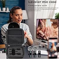 Vista 3 de Estuche de viaje duro para micrófono, estuche de micrófono Lavalier inalámbrico con 3 ranuras para micrófono de solapa con clip para micrófono