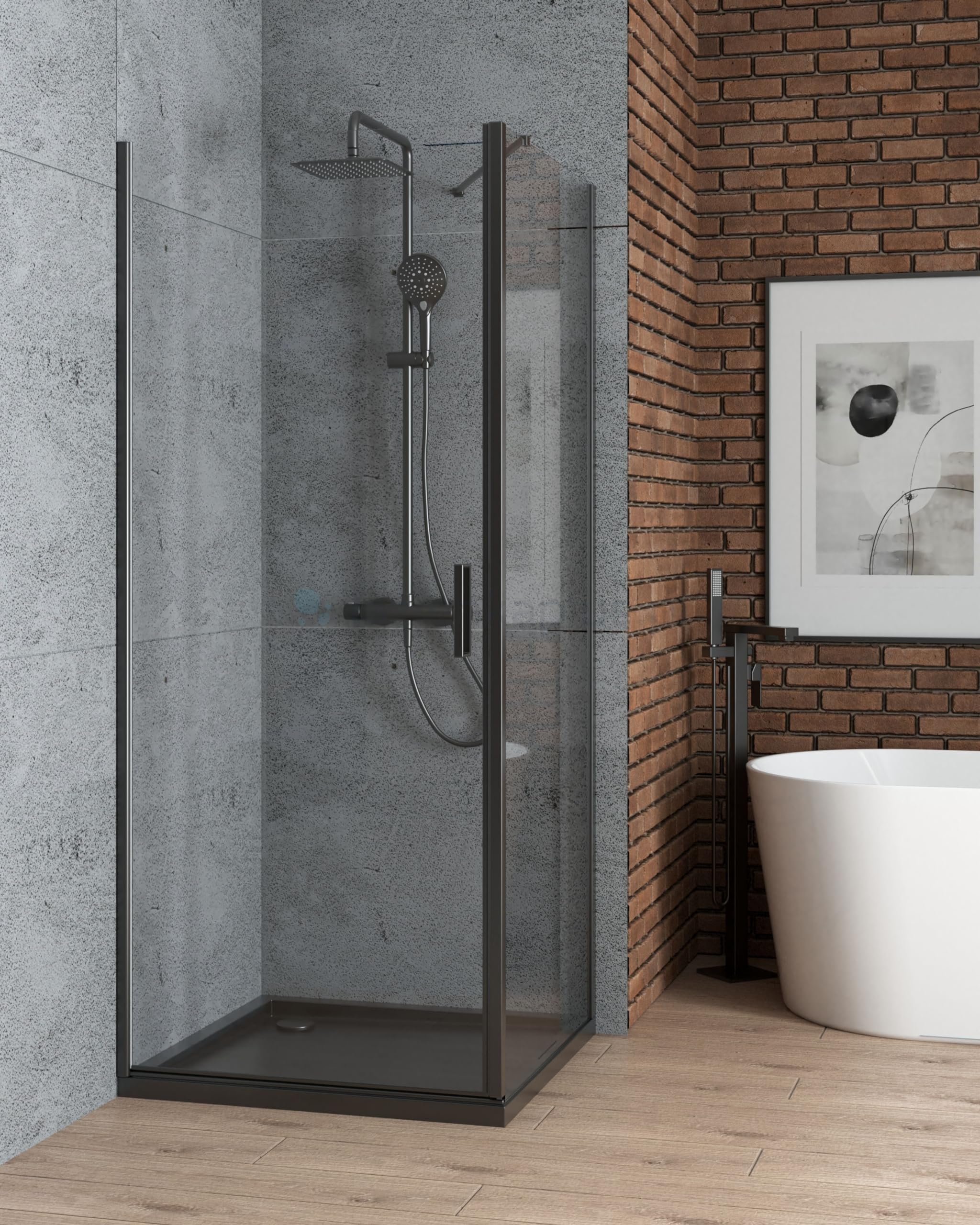 VBChome Edelstahl Ablaufgarnitur Slim Schwarz Matt für Duschwanne Duschtasse Ø 90 mm Flache Pop Up Ablaufgarnitur mit Geruchsverschluss Dusche Zubehör Schwarz Matt Ø90