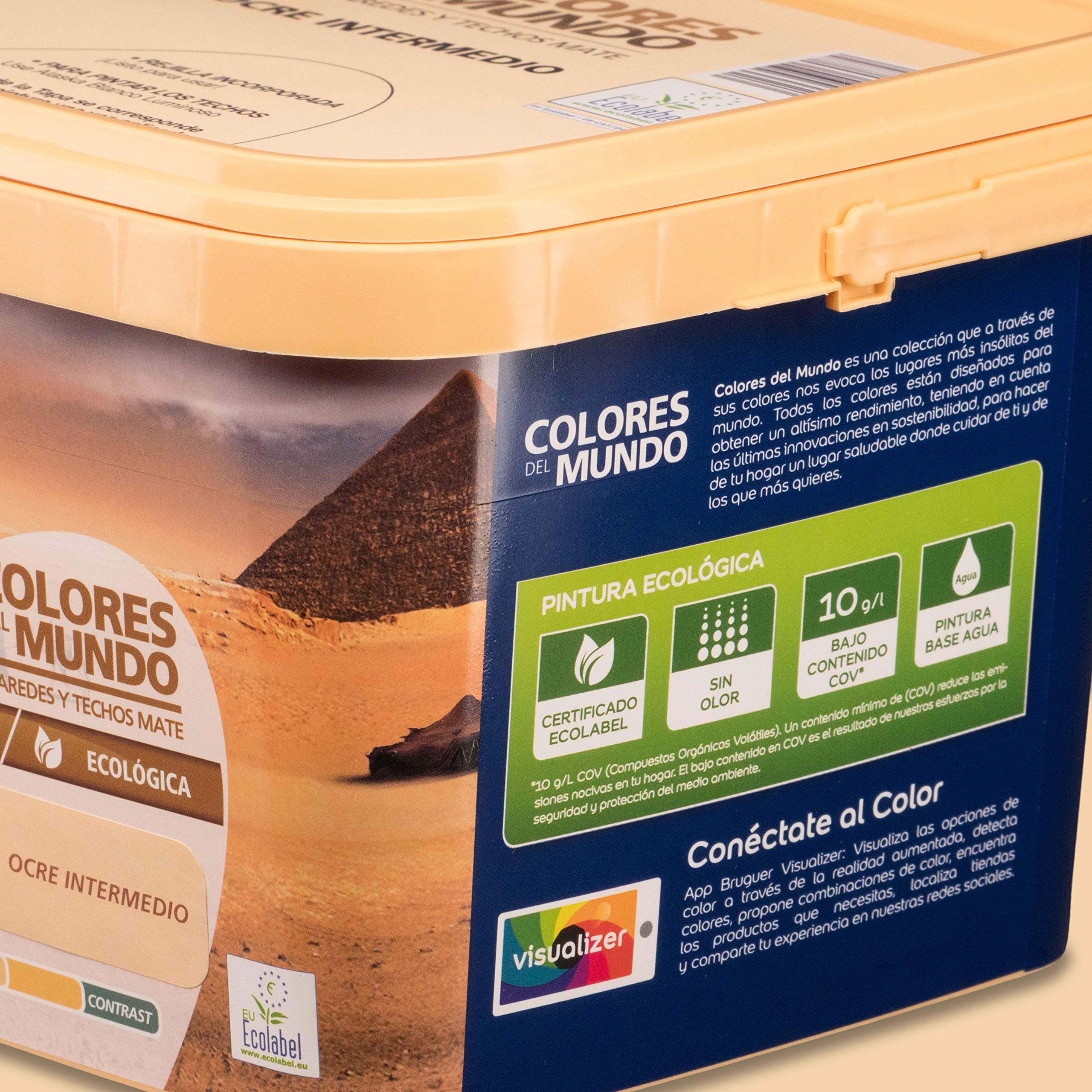 Bruguer Colores del Mundo Pintura para paredes monocapa Egipto Ocre Intermedio 4 L