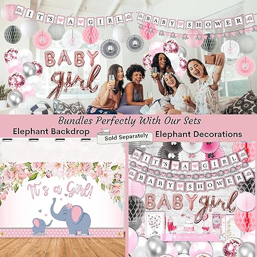 Miniatura 6 de 201 piezas de decoración de baby shower de elefante azul para niños, suministros de fiesta de cumpleaños para bebé, mantel, platos de papel,