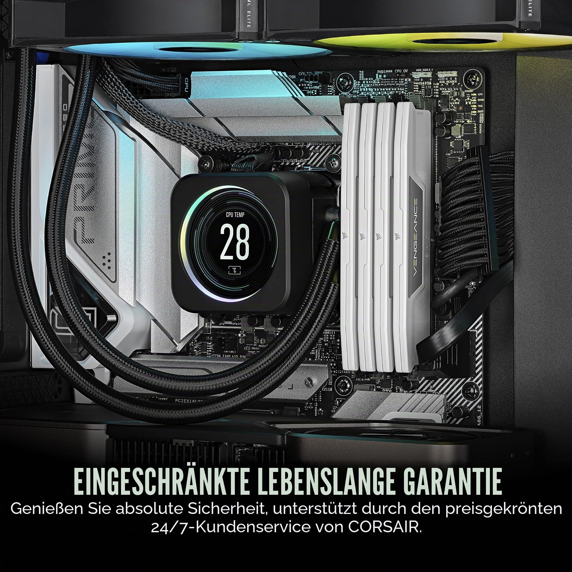CORSAIR Vengeance DDR5 RAM 32GB (2x16GB) Bis zu 6000MHz CL36 Intel XMP 3.0 Desktop-Arbeitsspeicher – Weiß (CMK32GX5M2E6000C36W)