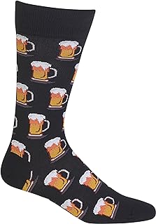 Hot Sox Men's Fun Cocktail Drinks Crew Socks - 1 Pair Pack - Happy Hour Cool & Funny Novelty Gifts