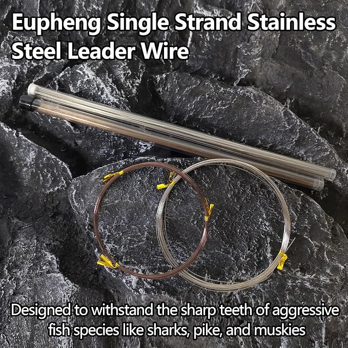 Eupheng Leader Wire Acero Inoxidable 45lb 33ft 2PCS miniatura 5