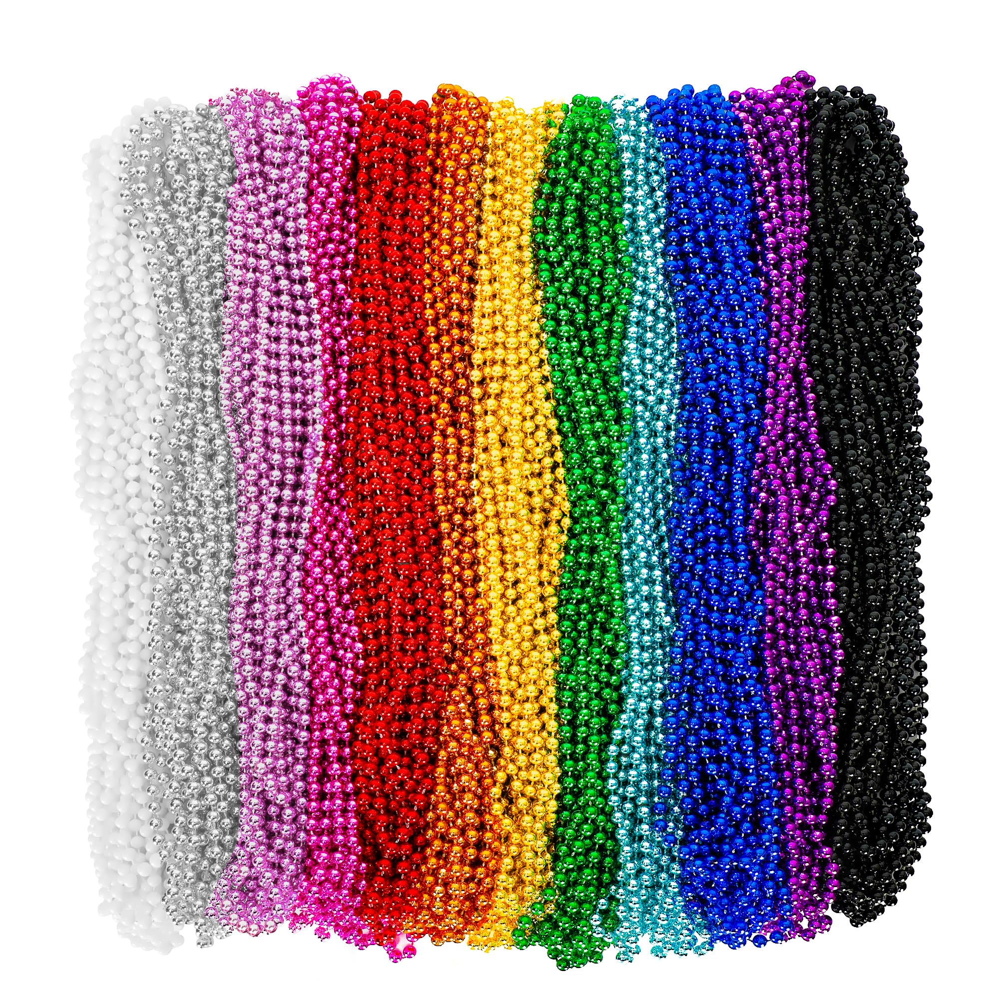 Huskein 120 perline Mardi Gras, collana con perline da 33 pollici, accessori per martedì grasso, donne e uomini, collane per costume da festa sfilata lancia perline sfuse