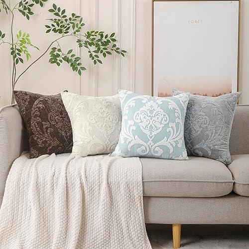 Miniatura 7 de HPUK Juego de 2 fundas de almohada de cachemira cuadradas decorativas, juego de 2 fundas de almohada para sofá, sala de estar, dormitorio, oficina,