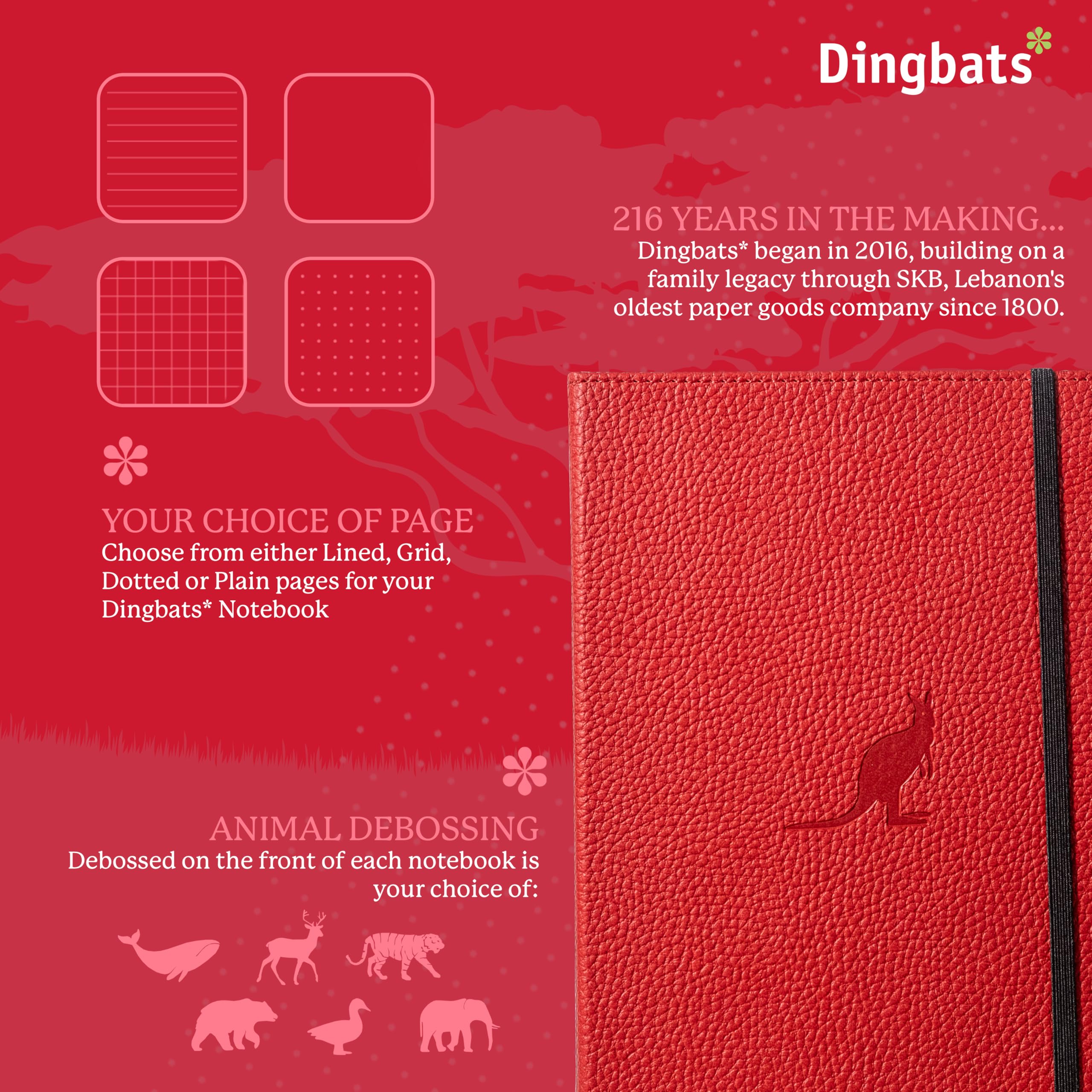 Dingbats* Tierwelt Notizbuch A5 und Ātopen Doppelspitze Stifte Set