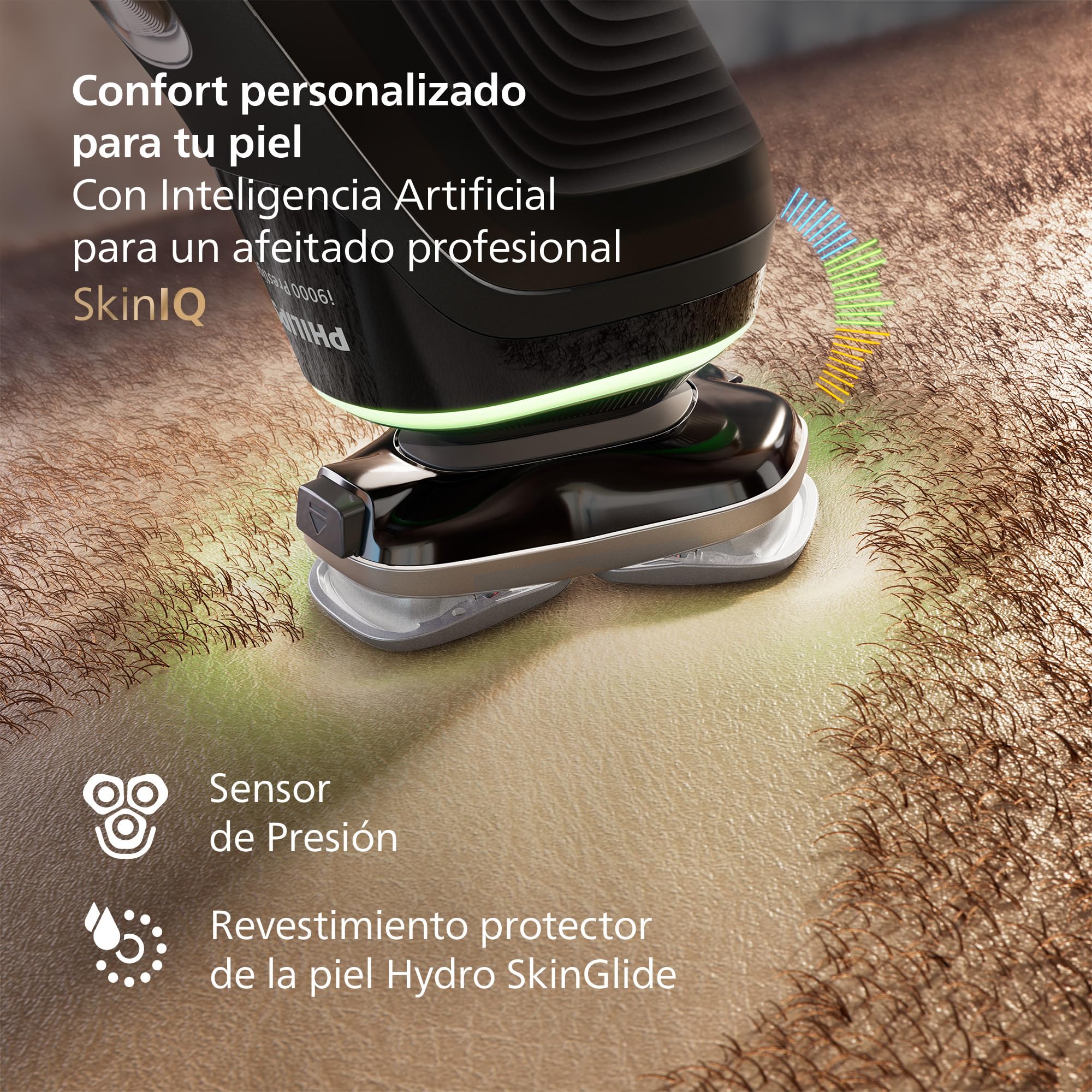 Philips i9000 Prestige, Afeitadora Eléctrica Hombre, Máquina de Afeitar Barba en Seco y Húmedo, Tecnología SkinIQ, Base de Carga, Recargable, Estuche de Viaje, Centro de limpieza, XP9207/30