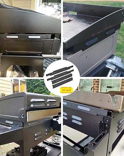 Miniatura 9 de Protectores contra el viento y embudo de drenaje de grasa trasero para plancha Blackstone de 28 pulgadas, combo de accesorios para plancha