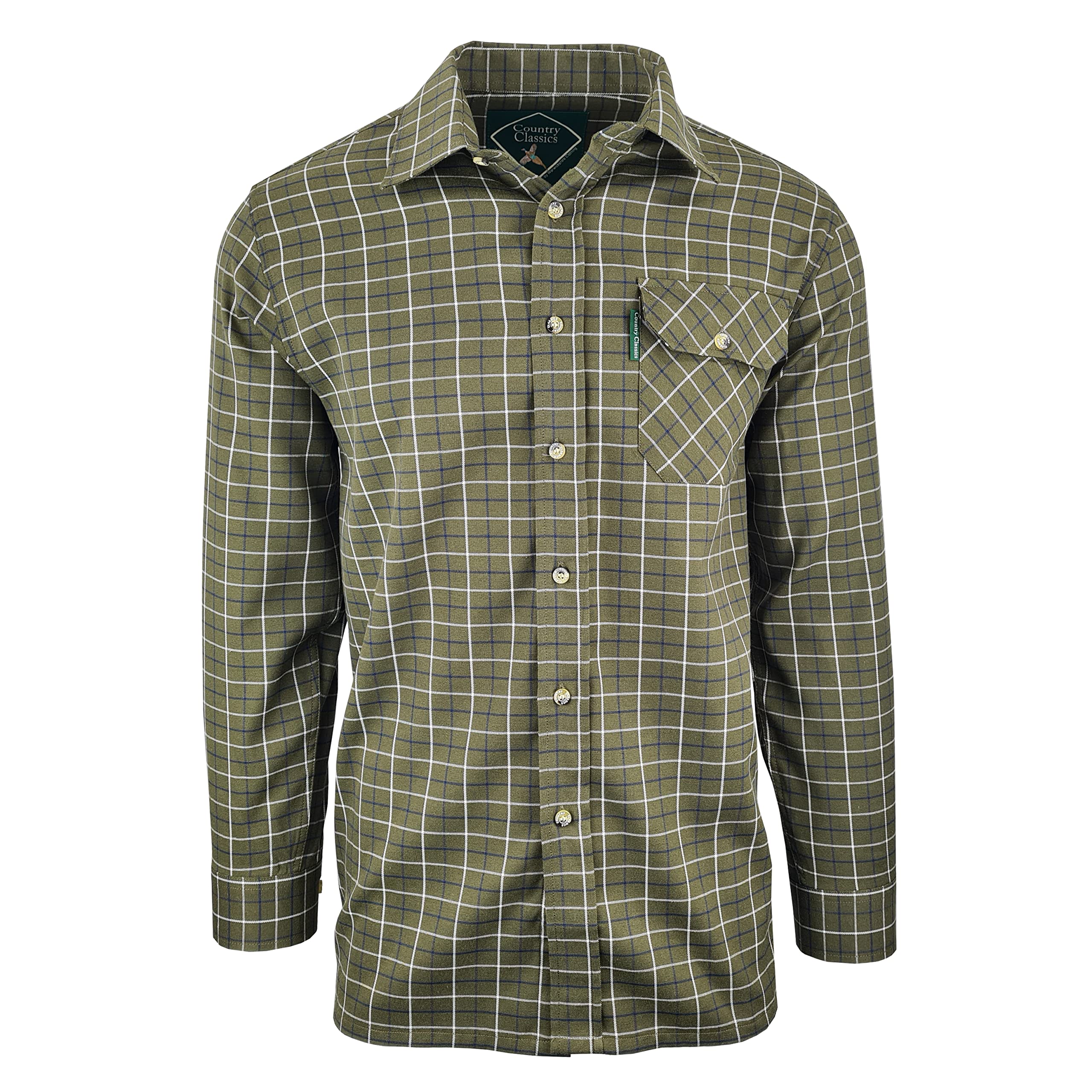 Country Classics Mens Long Sleeve Shirts- Woburn Green - 4XL
