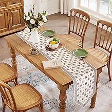 Table Runner for Dining Table | Washable Farmhouse Style Runner for 4 to 6 Seater | Elegant Embroidered Decor for Home, Party, Wedding & Festivals Table Cloth (Beige, 13inches x 72inches)