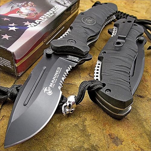 MARINES Open MILITARY TACTICAL Cuchillo de bolsillo plegable USMC
