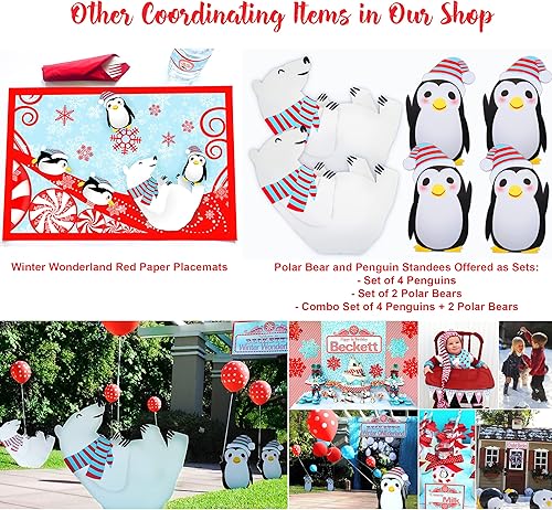 Miniatura 5 de Invitaciones grandes para fiesta de pingüinos - 10 invitaciones 10 sobres - Rosa