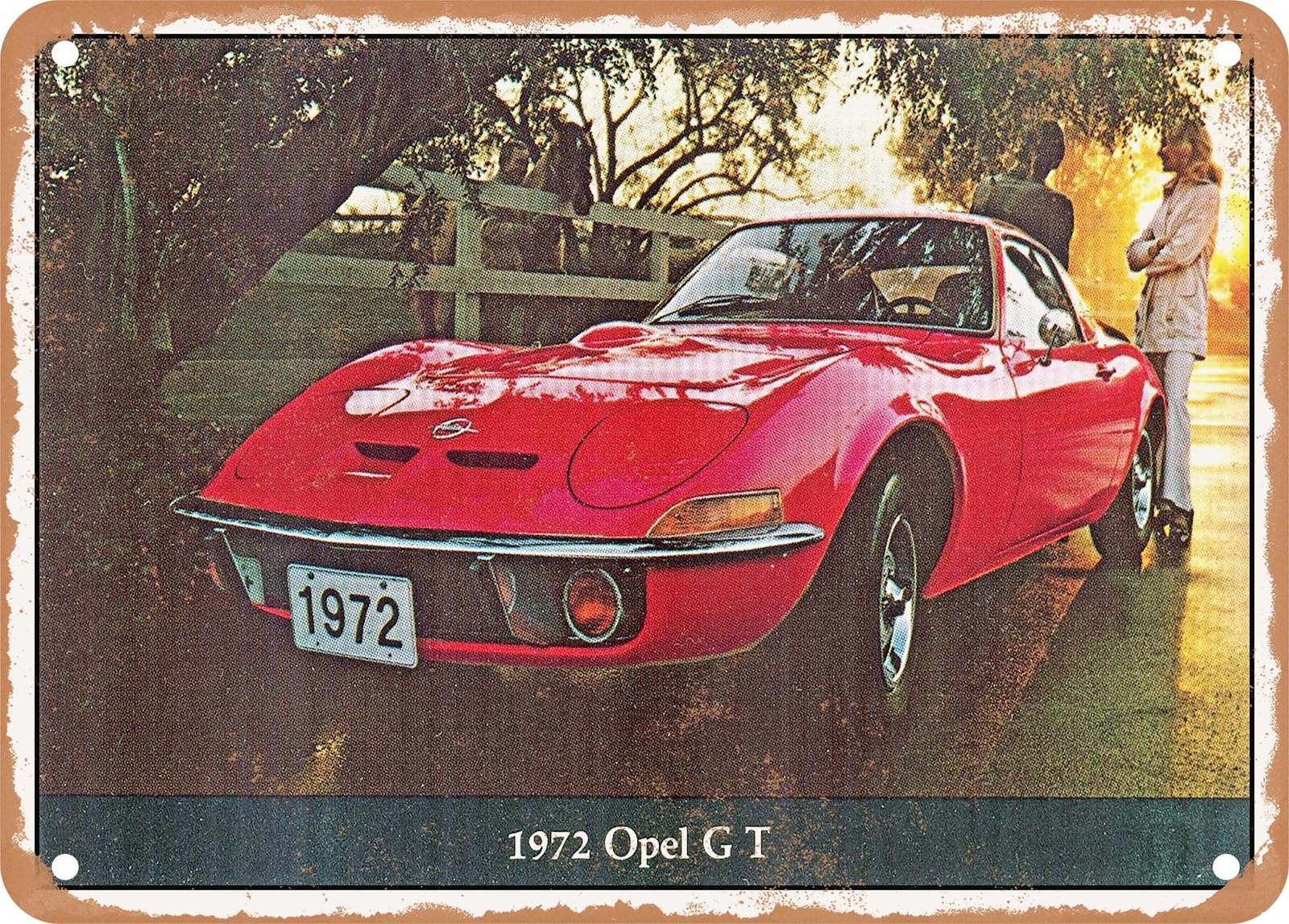 Miaomansenstore Metal Sign - 1972 Opel Gt Vintage Ad Home Decor