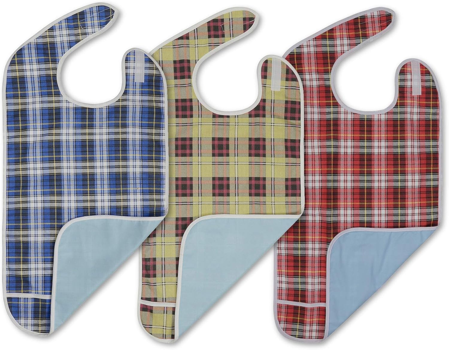 Adult Bib 3 Pack Reusable Clothing Protector Waterproof Crumb