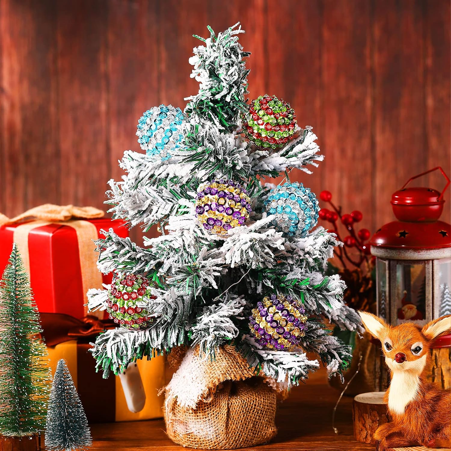 Zhanmai 16 Pcs Christmas Crafts Sequin Ornaments Kit, Colorful