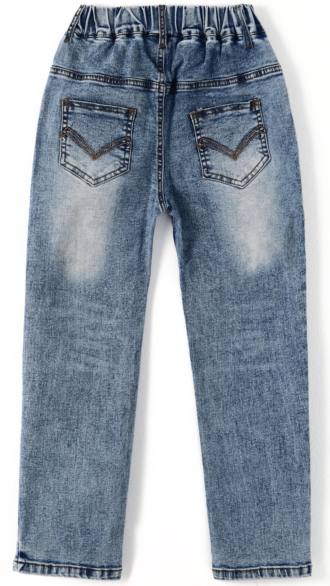 KIDSCOOL SPACE Baby Little Big Girls Jeans, Cintura elástica Agujeros Rasgados Pantalones de Mezclilla de Estiramiento Suave