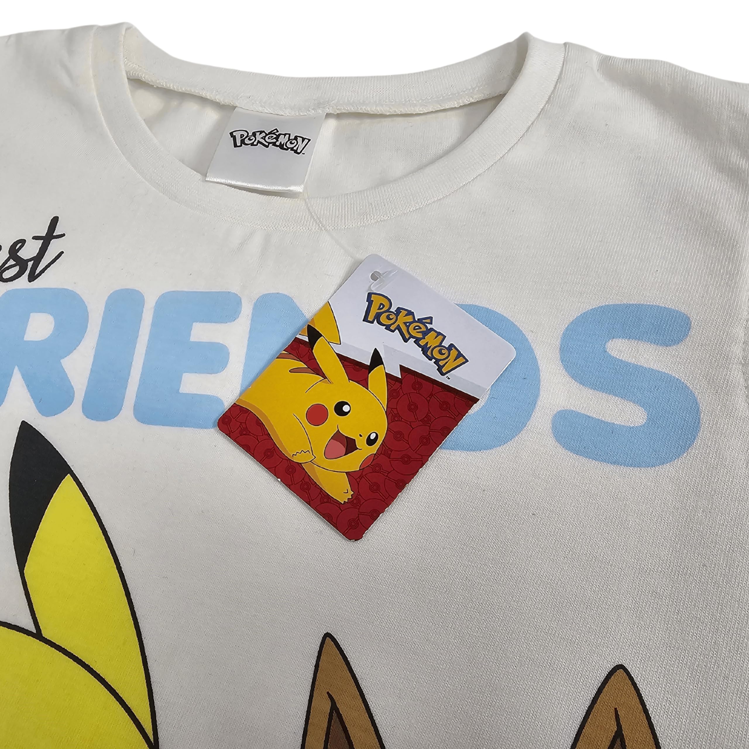 Pikachu & Eevee Maniche a Balze Ragazze 100% Cotone Set Pigiama Corto 5-14 Anni