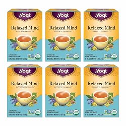 Yogi Relaxed Mind Tea, 96 Tea Bags (6 Pack) | Organic Calming Blend with Ashwagandha Root, Sage Leaf, Lavender Flower and Peppermint for Stress Support