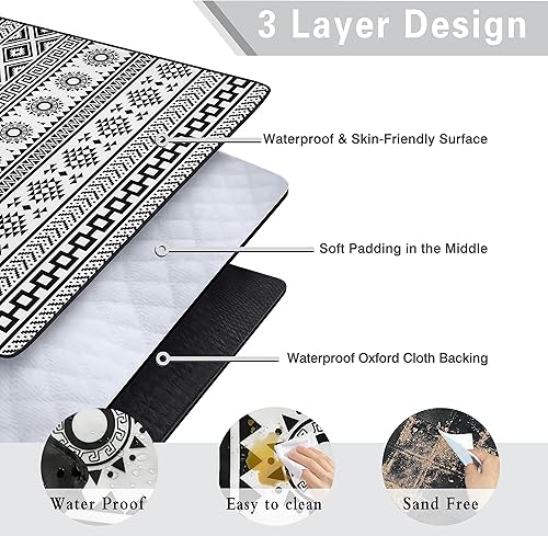 Miniatura 9 de Supfitness Manta de picnic extra grande impermeable plegable (60 x 80 pulgadas), manta de playa impermeable a prueba de arena, 3 capas para el aire