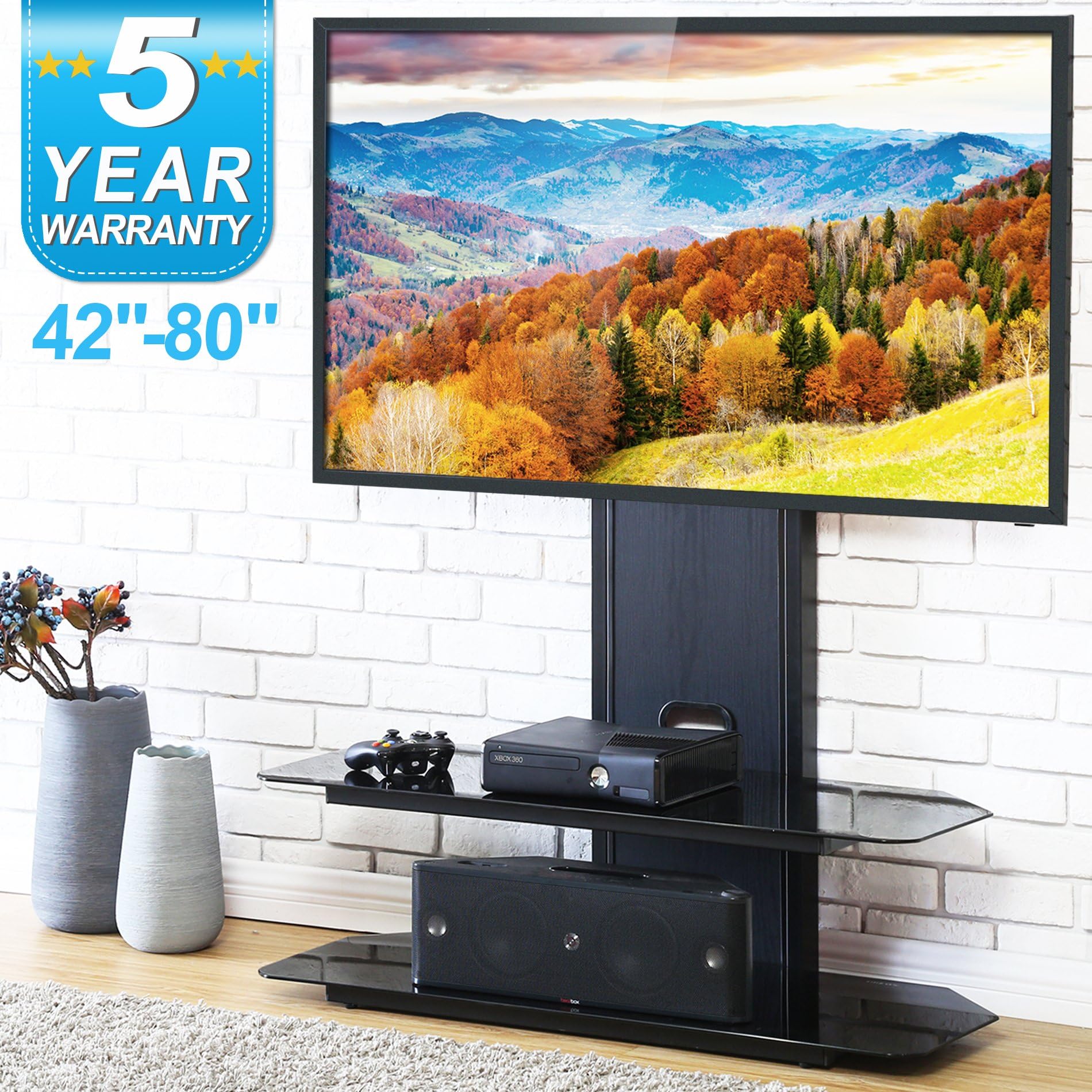 Fitueyes Tv Stand with Swivel Mount Bracket for 42-80 Inch Tvs/Xbox One/tv Component TT210001GB