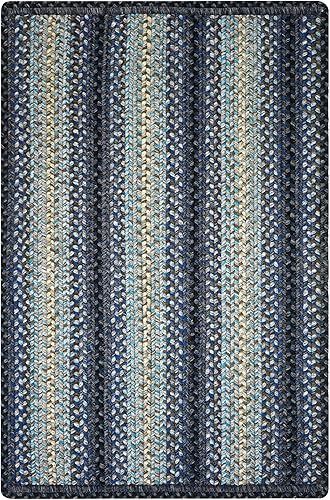 Miniatura 7 de Homespice Blue Oasis - Alfombras de baño antideslizantes para suelo de baño, 24 x 36 pulgadas, rectangular, azul y crema, fabricadas con