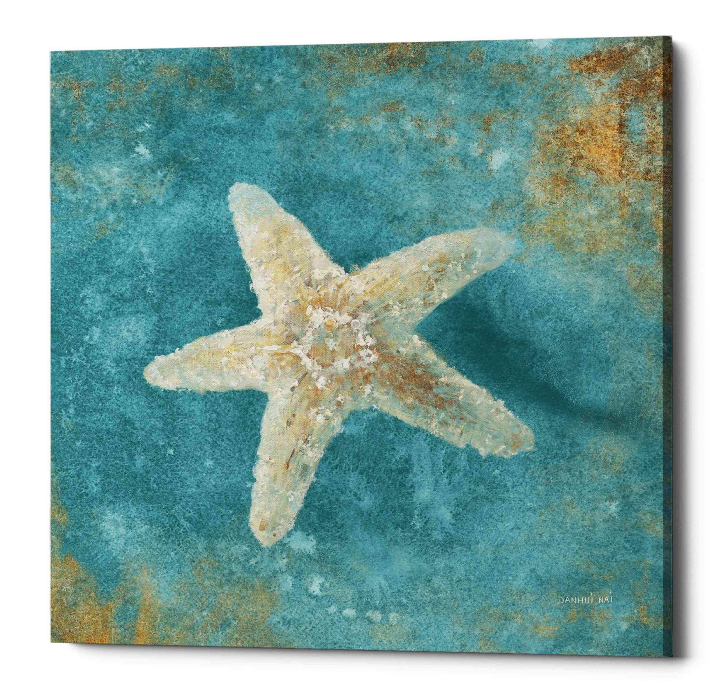 Epic Graffiti Treasures From The Sea IV By Anhui Nia Gisele Canvas Wall Art, 26" X 26", Blue