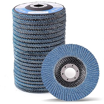4.5 Inch Flap Discs - 20PCS 40 60 80 120 Grit Assorted Sanding Grinding Wheels, Premium Zirconia Alumina Abrasives, T27, by LotFancy